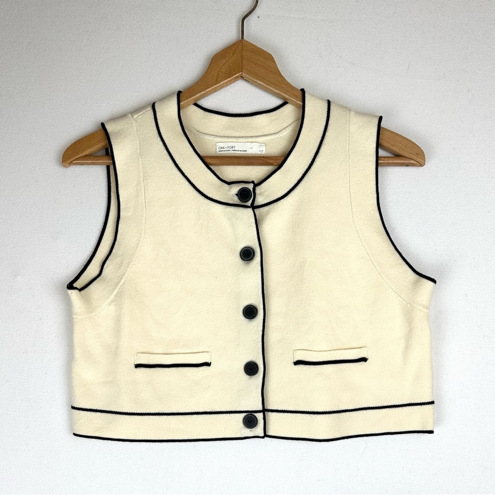 Oat+Fort‎ Button Sweater Vest Office Preppy Classic
